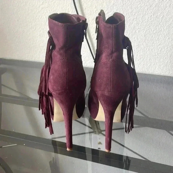 JustFab Niara Burgundy‎ Heeled Boots Size 9 - Picture 4 of 8